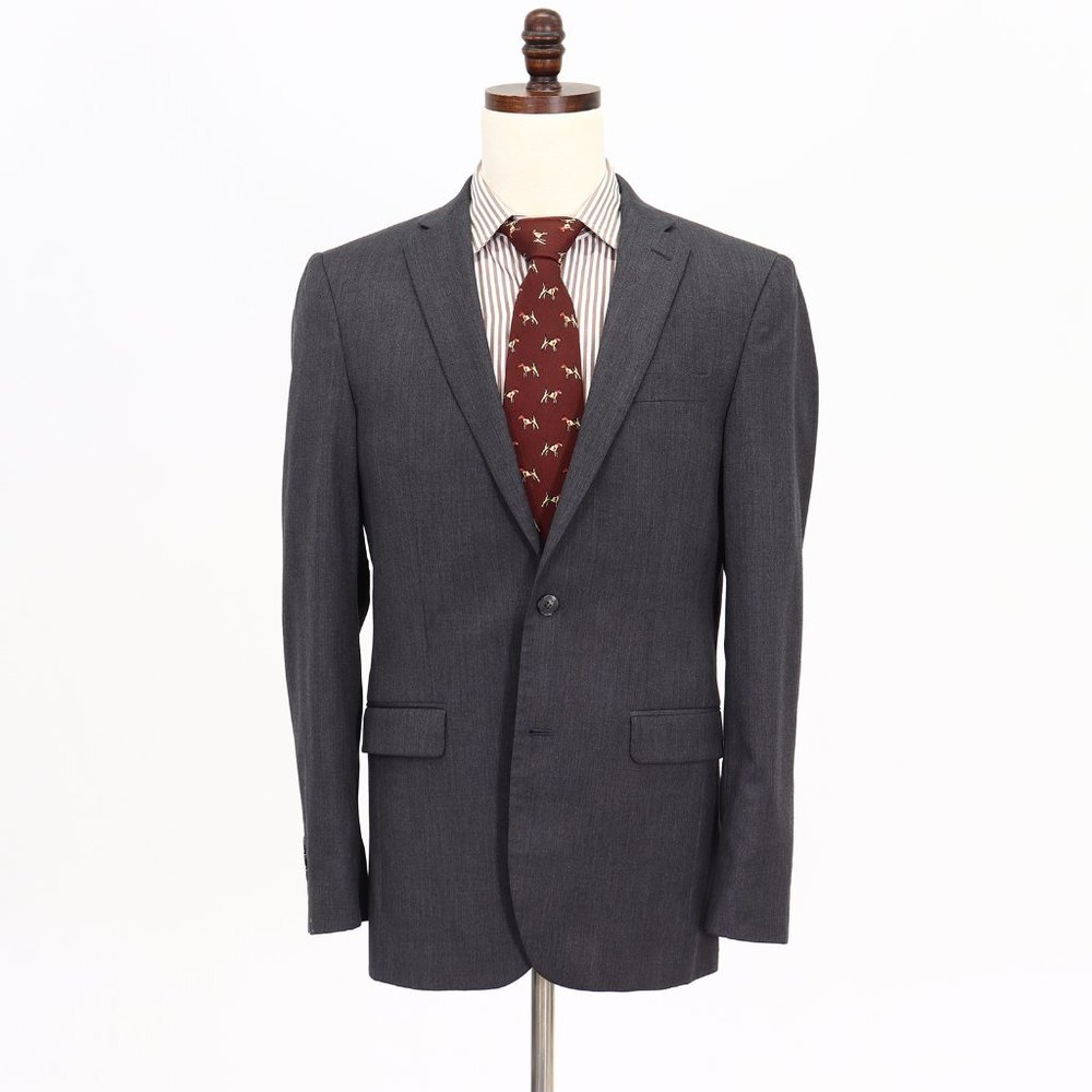 Jos. A. Bank 40L Gray Solid 2-Button Sport Coat Blazer Jacket V911